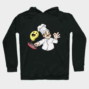 Chef with Chef hat Fried Egg and Pan Hoodie